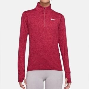 NWOT Nike Running Red Long Sleeve Half Zip Jacket Size Small